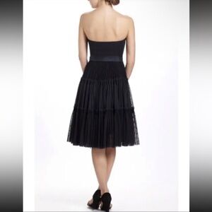 Moulinette Soeurs Black Lace Tulle Gothic Vamp Corset Top Strapless Dress Sz 6